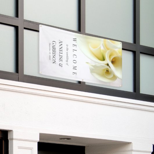 カラユリと文字宇宙 横断幕 (ビルの外側)