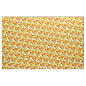 カラユリのオレンジ色の花の水色 ファブリック (ヤード)