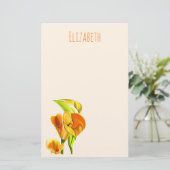 カラユリの水彩花アート 便箋 (スタンド正面)