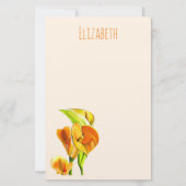 カラユリの水彩花アート 便箋 (正面)