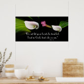 カラユリフラワーズトラストゴッド聖なる書物、 経典プリント ポスター (キッチン)