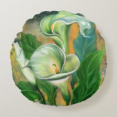 カラユリ丸い枕 ラウンドクッション (正面)