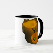 カラユリ温黄色の霧の背景 マグカップ (正面右)