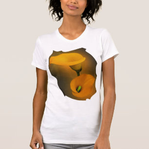 カラユリ温黄色の霧の背景 Tシャツ