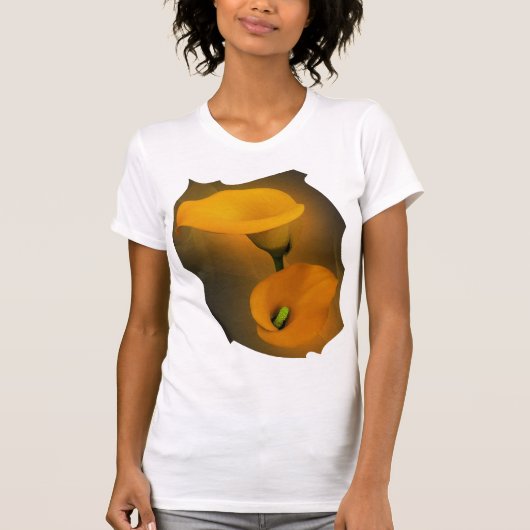 カラユリ温黄色の霧の背景 Tシャツ (正面)