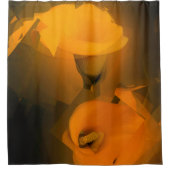 カラユリ温黄色キュービスト効果 シャワーカーテン (正面)