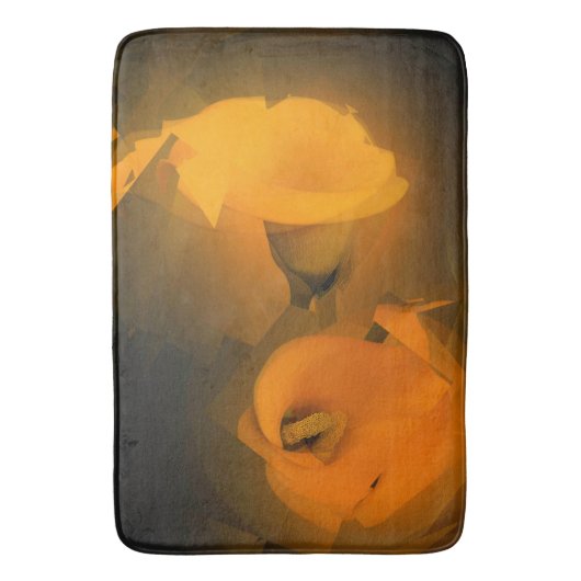 カラユリ温黄色キュービスト効果 バスマット (正面縦)