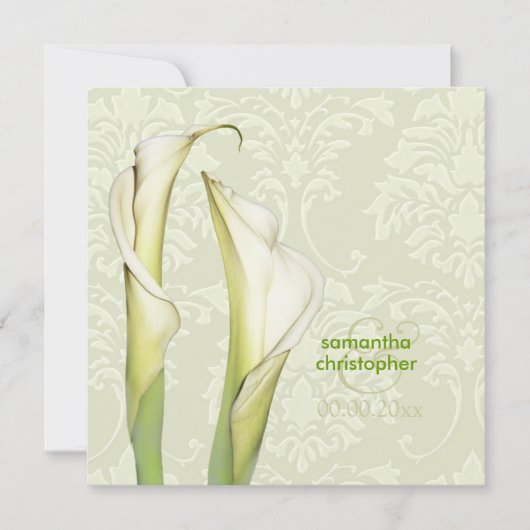 カラユリ/アイボリーダマスク結婚式招待状 招待状 (正面)