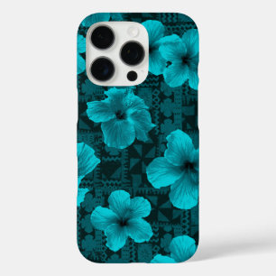 カララウタパトロピカルハワイアンティール（緑がかった色）ハイビスカス iPhone 16 PROケース