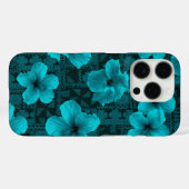カララウタパトロピカルハワイアンティール(緑がかった色)ハイビスカス Case-Mate iPhoneケース (裏面 (横))