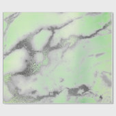 カララマーブルミントグリーングレーシルバーミニマル ラッピングペーパー (フラット)