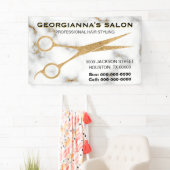 カララマーブル金ゴールドシザー美容師アドレス 横断幕 (インサイチュ)