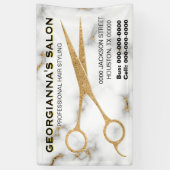 カララマーブル金ゴールドシザー美容師アドレス 横断幕 (縦)