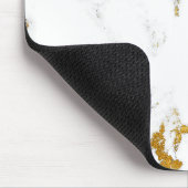 カラララックスミニマル金ゴールドホワイトグレーマーブル マウスパッド (コーナー)