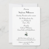 カラリエレガントリーフローラブライダルシャワールンチョン 招待状 (裏面)