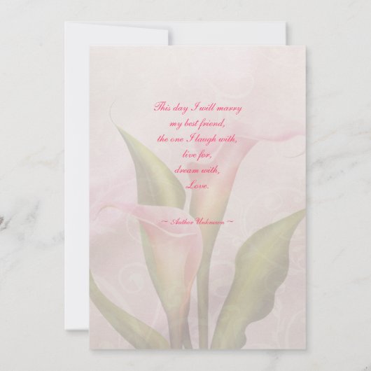 カラリリピンク結婚式招待状 招待状 (裏面)