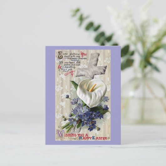 カラリリーとクロスヴィンテージイースター シーズンポストカード (スタンド正面)