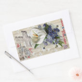 カラリリーとクロスヴィンテージイースター 長方形シール (封筒)