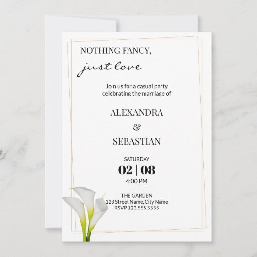 カラリリーウェディングレセプション招待状 招待状 (正面)