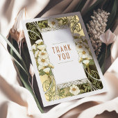 カラリリーサンキューカードアールヌーボーミュシャ 箔招待状