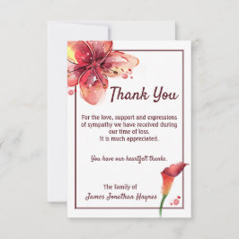 カラリリーサンキュー葬式悔やみや弔慰 サンキューカード