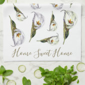 カラリリーパターンホームスイートホームカスタム キッチンタオル (折り畳み)