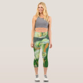 カラリリーフラワーカプリーレギンス カプリレギンス