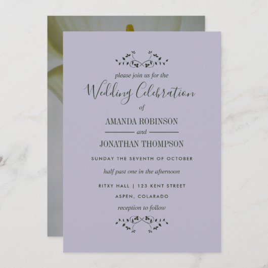 カラリリーフローラ結婚式招待状 招待状 (正面/裏面)