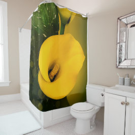 カラリリーブライトイエロー離れ《写真》ぼけ味 シャワーカーテン