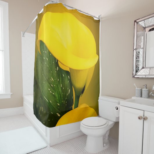 カラリリーブライトイエロー離れ《写真》ぼけ味 シャワーカーテン (インサイチュ)