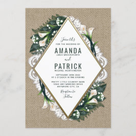 カラリリーブラップとレース結婚式招待状 招待状