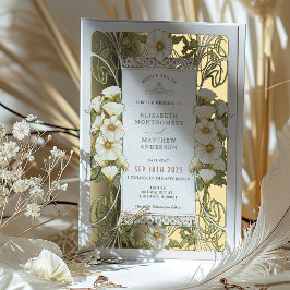 カラリリー結婚式招待状アールヌーボーミュシャ 箔招待状