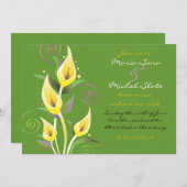カラリリー結婚式招待状招待状フラワーグリーン 招待状 (正面/裏面)
