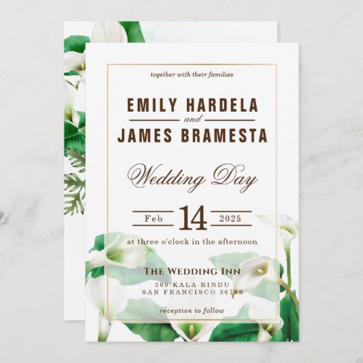 カラリリー結婚式招待状 招待状 (正面/裏面)