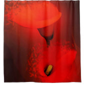 カラリリー鮮やかな赤いスキャッター効果 シャワーカーテン (正面)