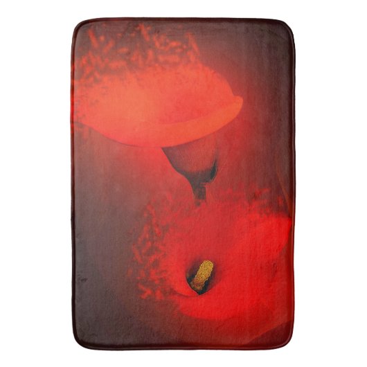 カラリリー鮮やかな赤いスキャッター効果 バスマット (正面縦)