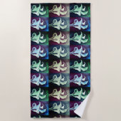 カラリリー – レトロパターン ビーチタオル (正面)