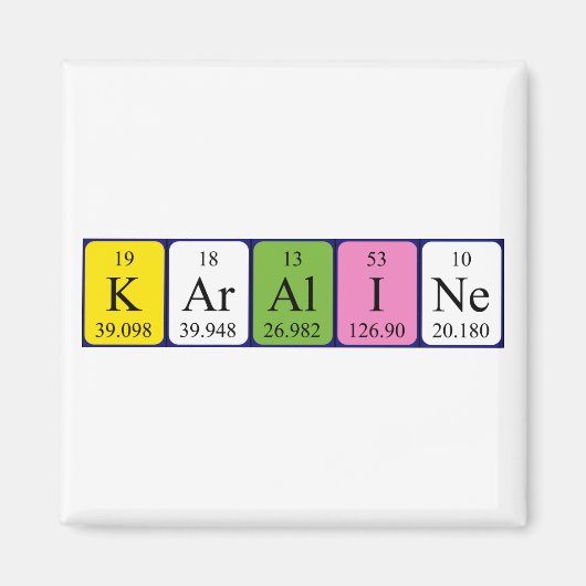 カラリン周期表名磁石 マグネット (正面)