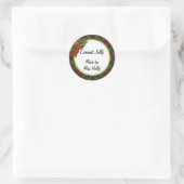 カランツグリーンレッドホリデープレイドカスタムレシピラベル ラウンドシール (バッグ)