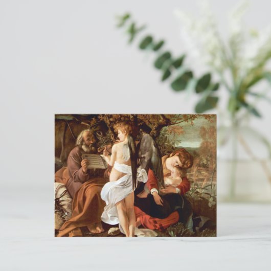 カラヴァッジョによるエジプトへのフライトで休息 ポストカード (スタンド正面)