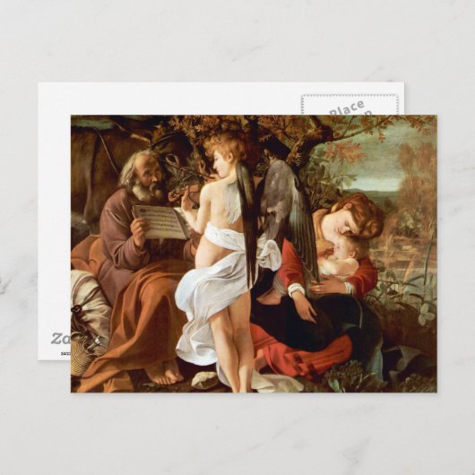 カラヴァッジョによるエジプトへのフライトで休息 ポストカード (正面/裏面)