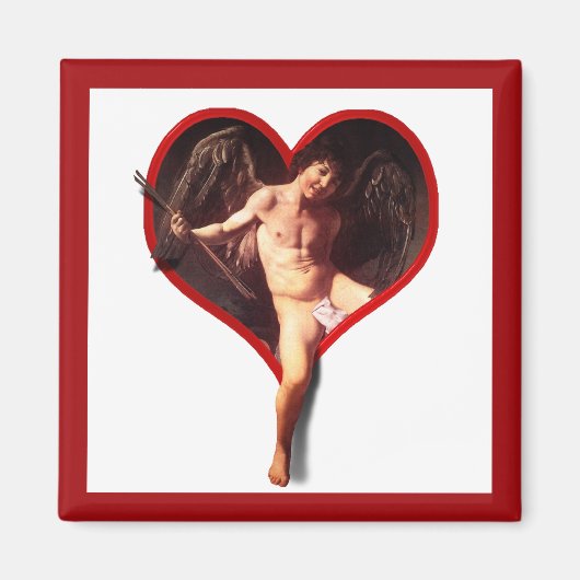 カラヴァッジョのキューピッド（テキストの追加） マグネット (正面)