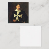 カラヴァッジョポートレートオブフラアントニオマルテリ スクエア名刺 (正面/裏面)