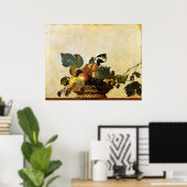 カラヴァッジョ果実入りのバスケット ポスター (ホームオフィス)