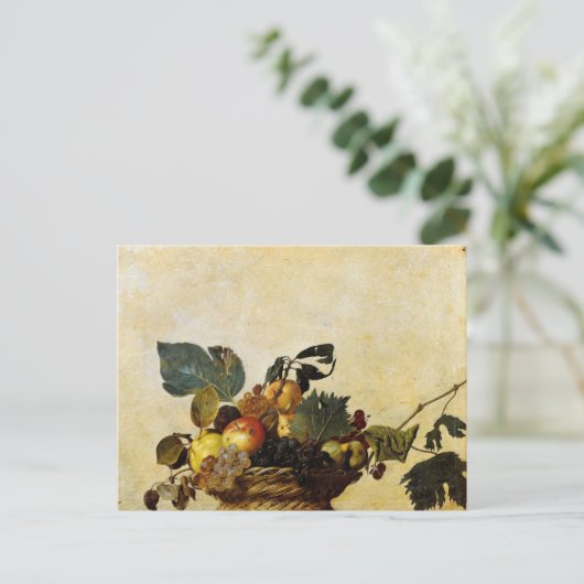 カラヴァッジョ葉書による果実のバスケット ポストカード (スタンド正面)