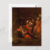 カラヴァッジョ・ポストカードによる羊飼いの崇拝 ポストカード (正面/裏面)