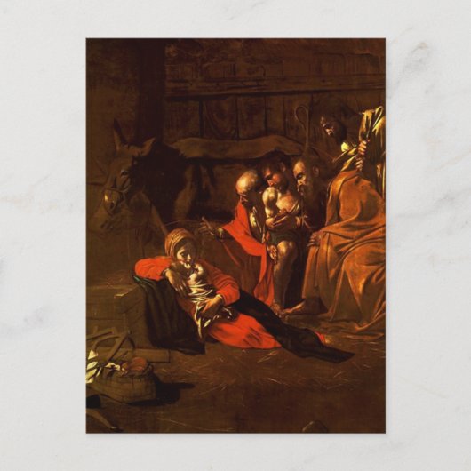 カラヴァッジョ・ポストカードによる羊飼いの崇拝 ポストカード (正面)