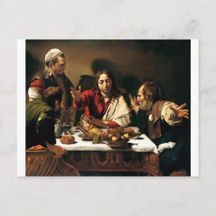 カラヴァッジョ – 夕食アットエマウス – クラシック絵画ズ ポストカード