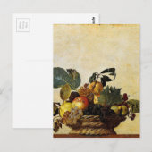 カラヴァッジョ – 果実のバスケット – クラシックアートワーク ポストカード (正面/裏面)