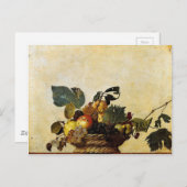 カラヴァッジョ – 果実のバスケット – クラシックアートワーク ポストカード (正面/裏面)